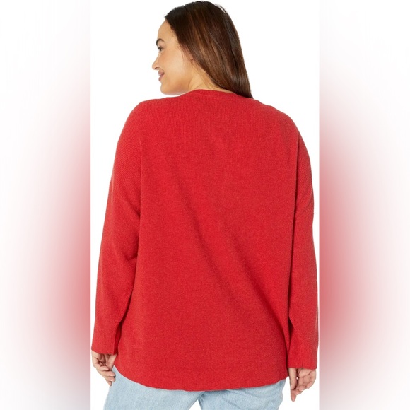 MADEWELL 3X - Red Waffle Knit Henley Sweater Wool Alpaca V-Neck Top NEW - Picture 3 of 5
